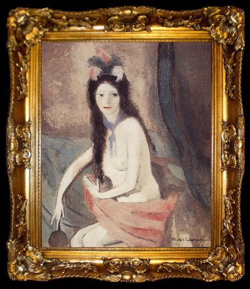 framed  Marie Laurencin The naked woman holding a piece of mirror, ta009-2